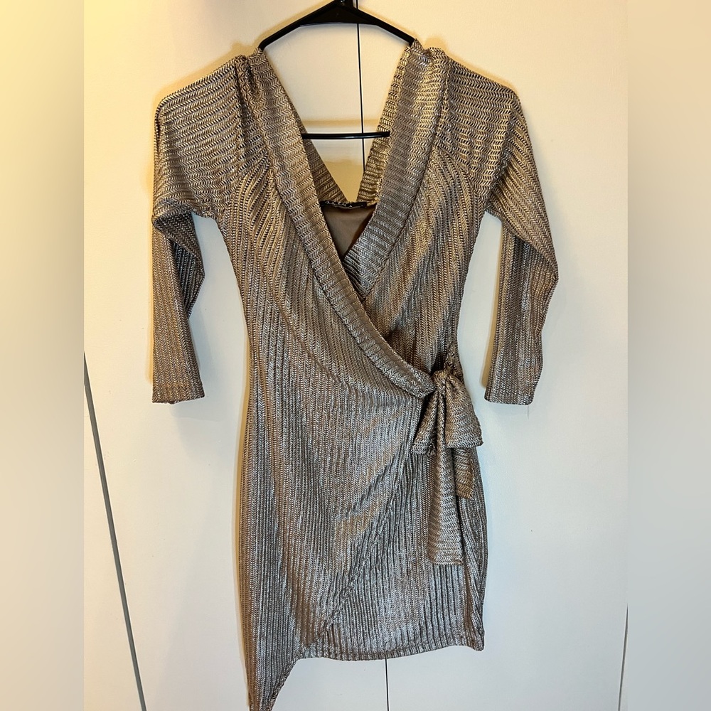 Silver Wrap Dress